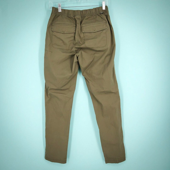 Prana Size 6 Beige Brown Button Zip Straight Leg Outdoor Organic Cotton Pants - Picture 2 of 6